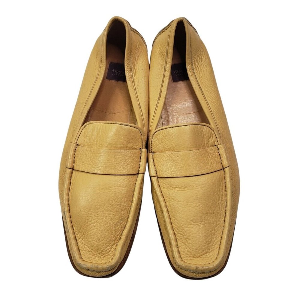Asprey Of London Yellow Women Loafer Shoe Slip On Made Italy US 11 EU 41